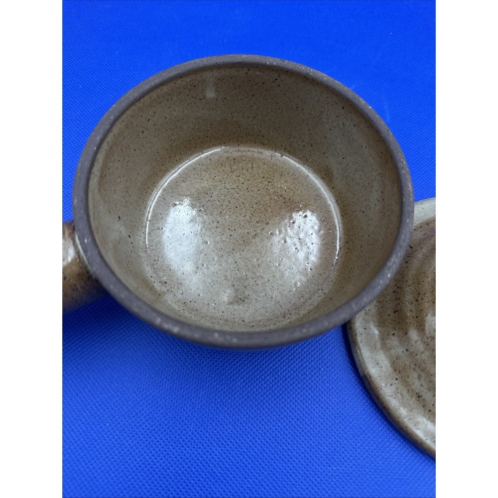 Ceramic Pottery Soup Pot Crock Handle & Vented Tapered Lid Handmade Glazed BRWN - Picture 5 of 11